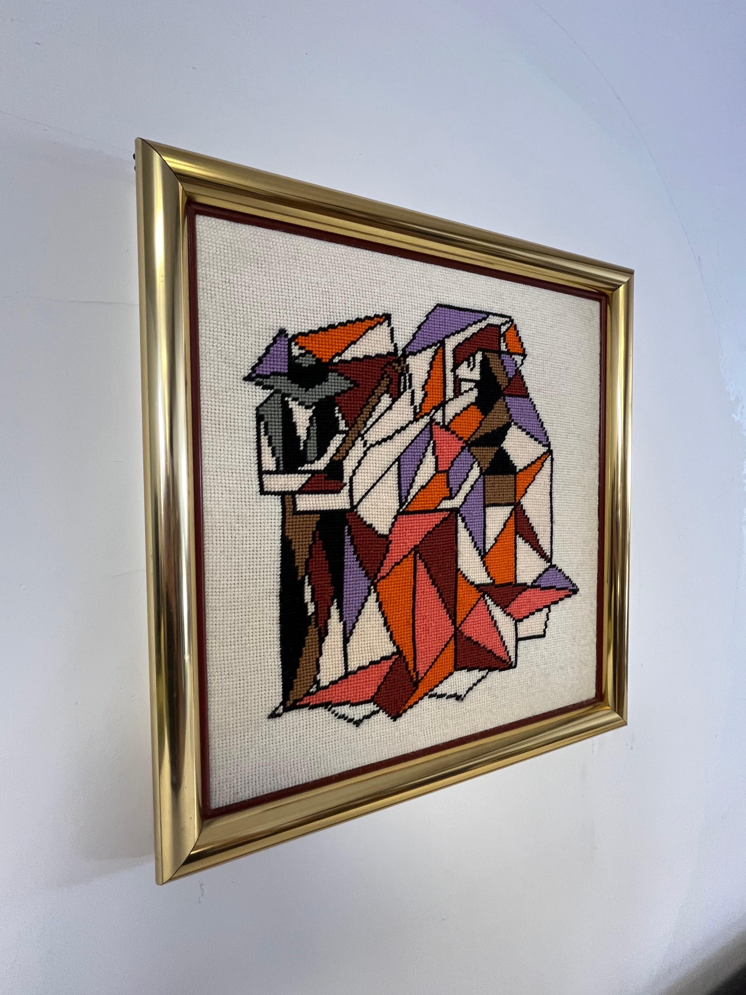 Punto de aguja cubista de mediados de siglo Picasso Moderno de mediados de siglo en venta