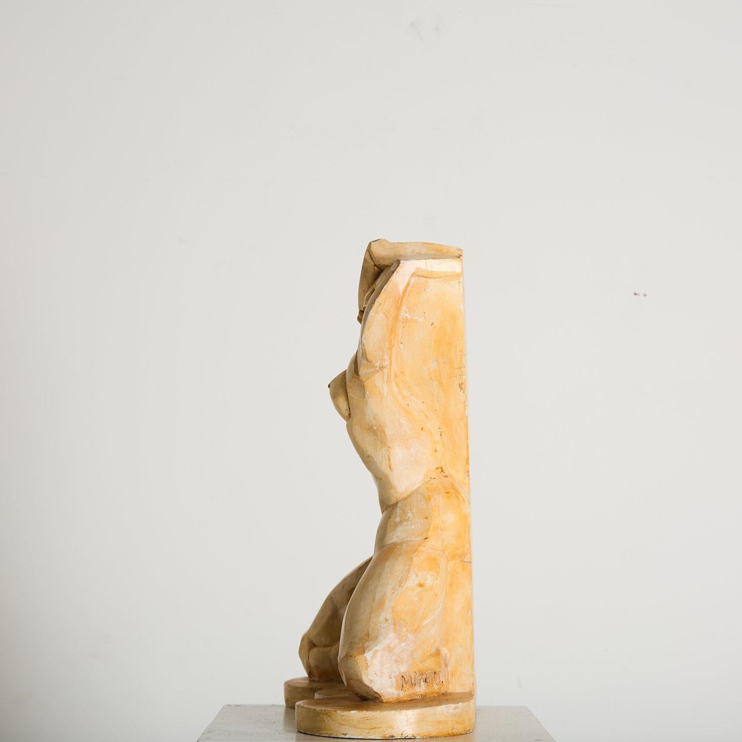 Sculpté à la main Étude de nu en plâtre cubiste du milieu du siècle, années 1960 en vente