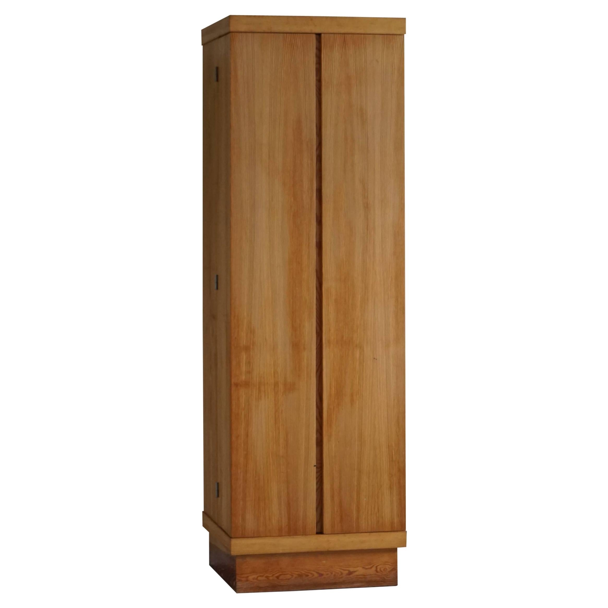 Mid Century Cubist Shoe Cabinet in Pine, Made by a Danish Cabinetmaker, 1980s