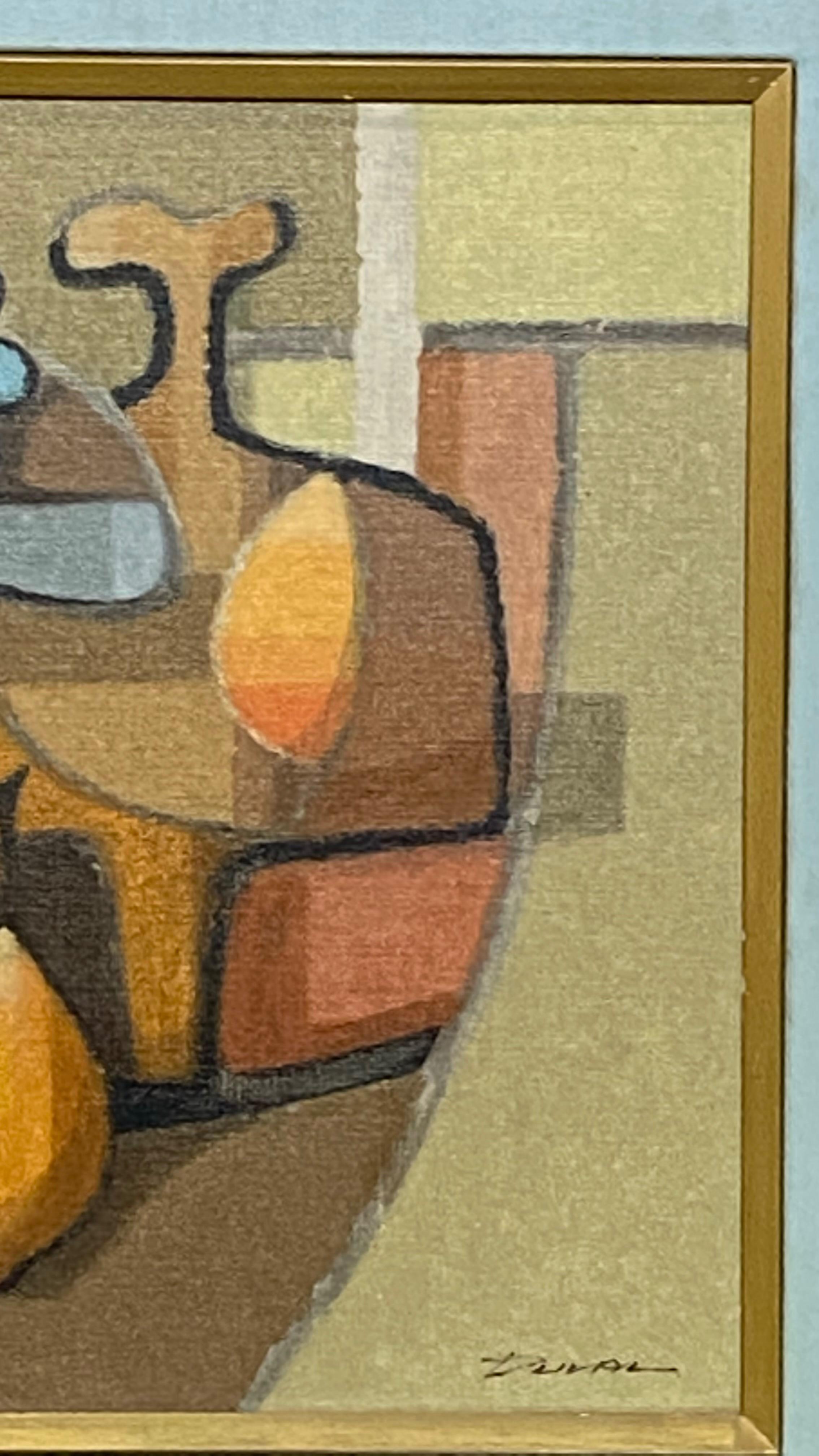 Hand-Painted Mid Century Cubist Still Life Oil Painting, California / Bay Area Artist 1950's