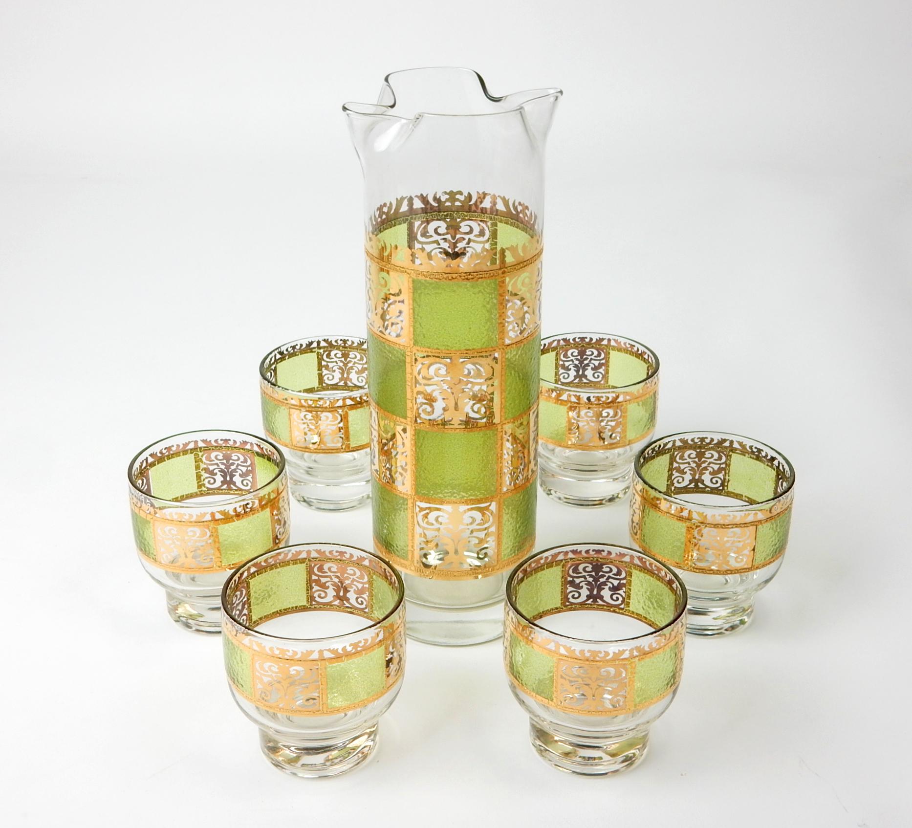 Mid-Century Culver Ltd. Ensemble de verres de bar Prado Martini Bon état - En vente à Las Vegas, NV