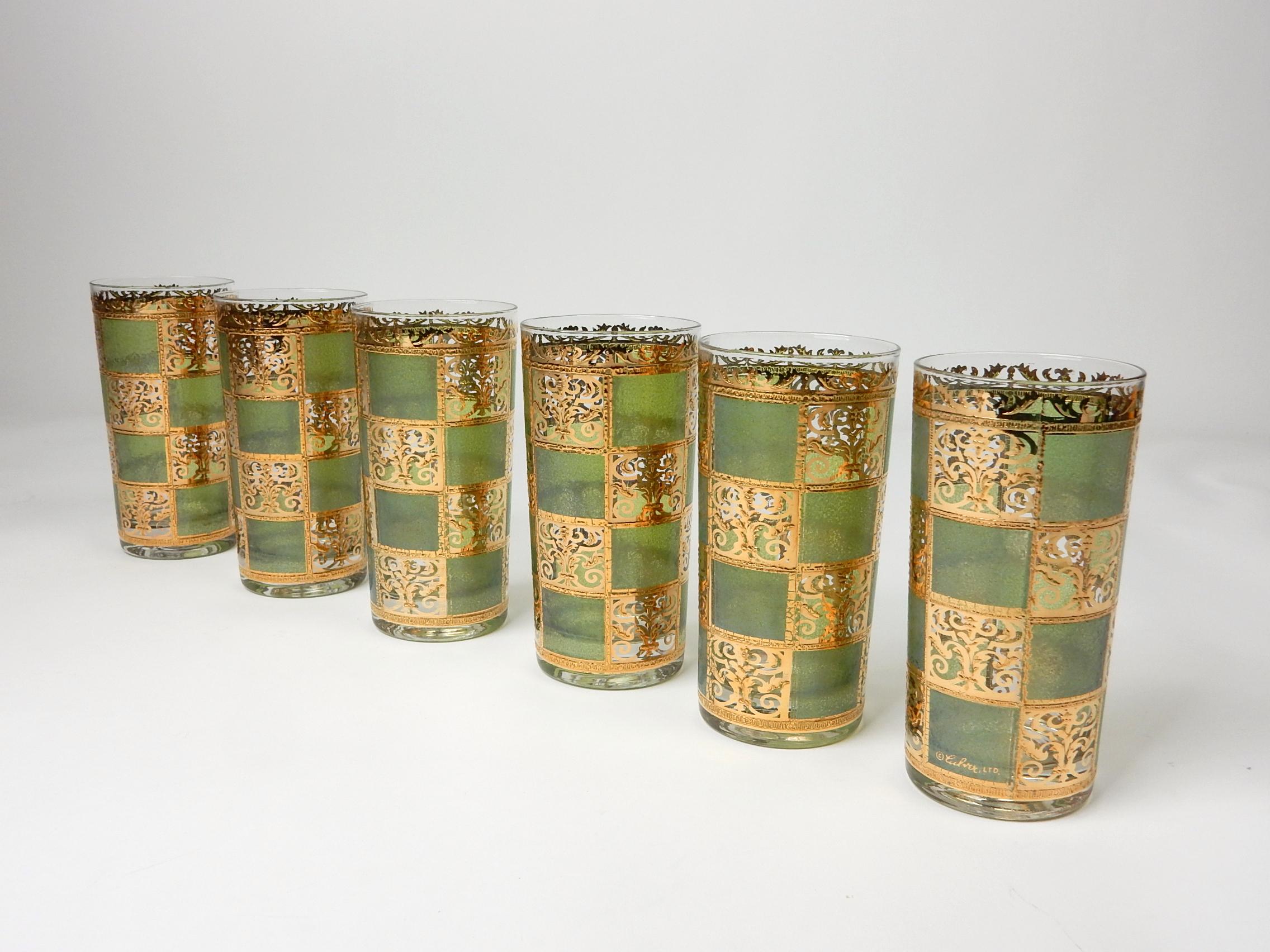 1960 gold leaf glasses