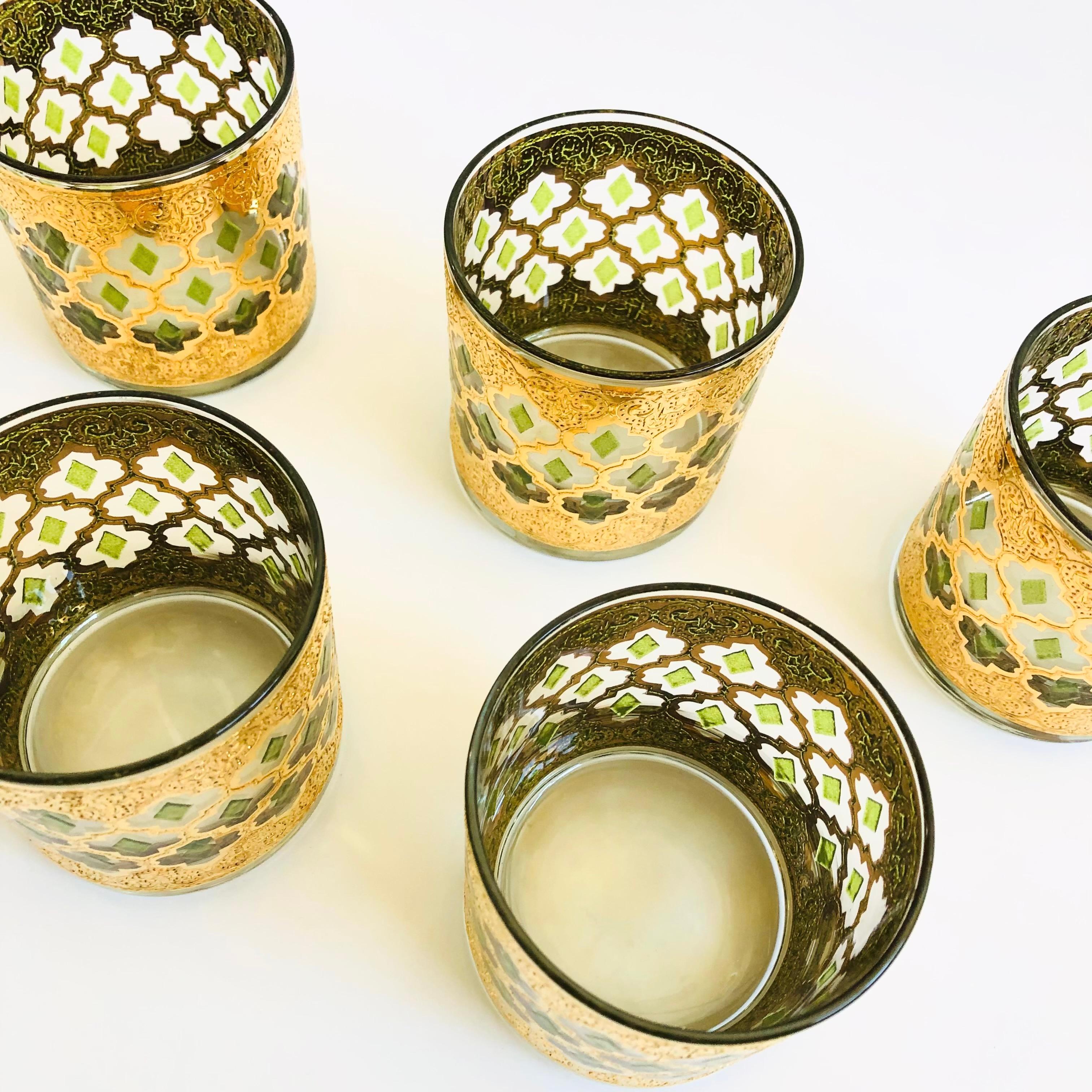American Mid Century Culver Valencia Cocktail Glasses - Set of 5