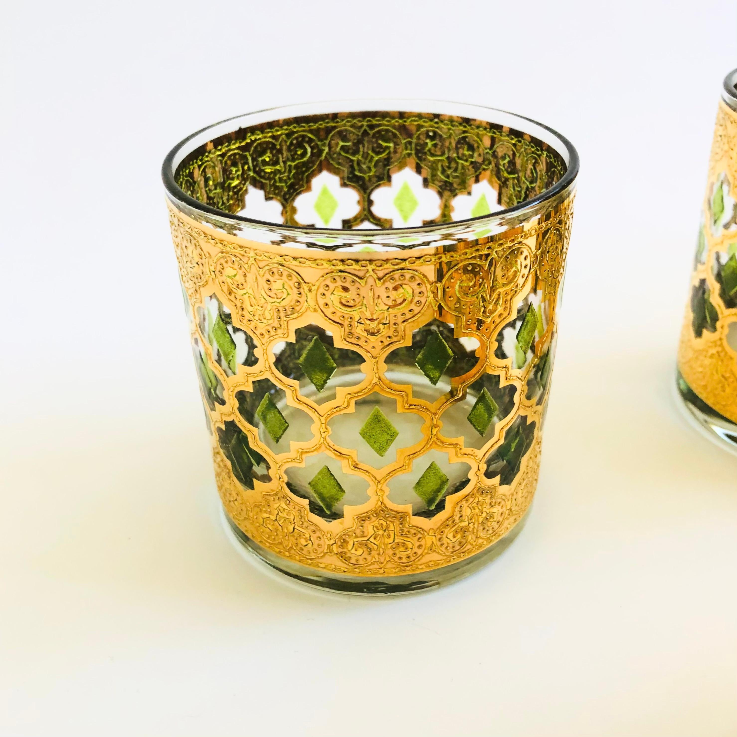 Mid Century Culver Valencia Cocktail Glasses - Set of 5 In Good Condition In Fairfield, CA