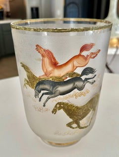 Mid-century Culver "Wild Horses" or "Ming" pattern Ice Bucket Cooler