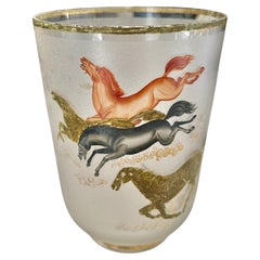 Mid-century Culver "Wild Horses" or "Ming" pattern Ice Bucket Cooler