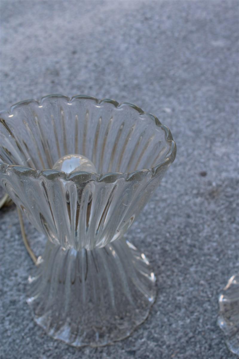 Mid-century Cup Table Lamp Barovier Murano Glass Made in Italy 1950s en vente 5