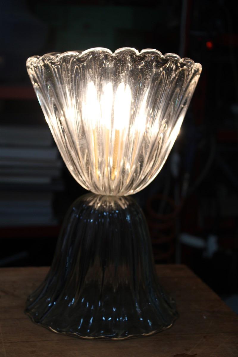 Mid-century Cup Table Lamp Barovier Murano Glass Made in Italy 1950s  en vente 6