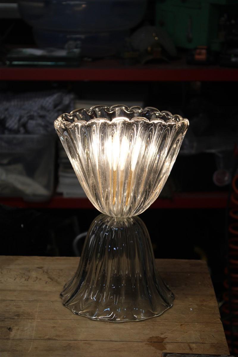 Mid-Century Cup Tischlampe Barovier Murano Glass Made in Italy 1950er Jahre  im Angebot 7