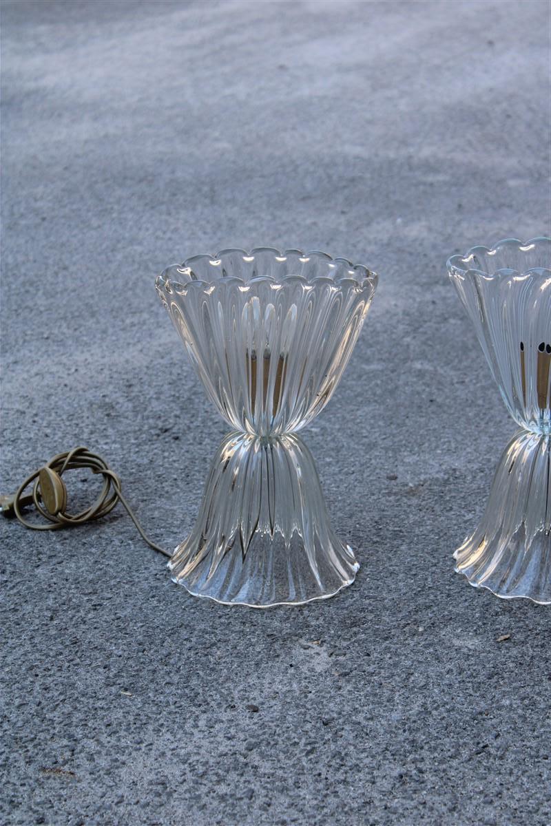 Mid-Century Cup Tischlampe Barovier Murano Glass Made in Italy 1950er Jahre  (Moderne der Mitte des Jahrhunderts) im Angebot