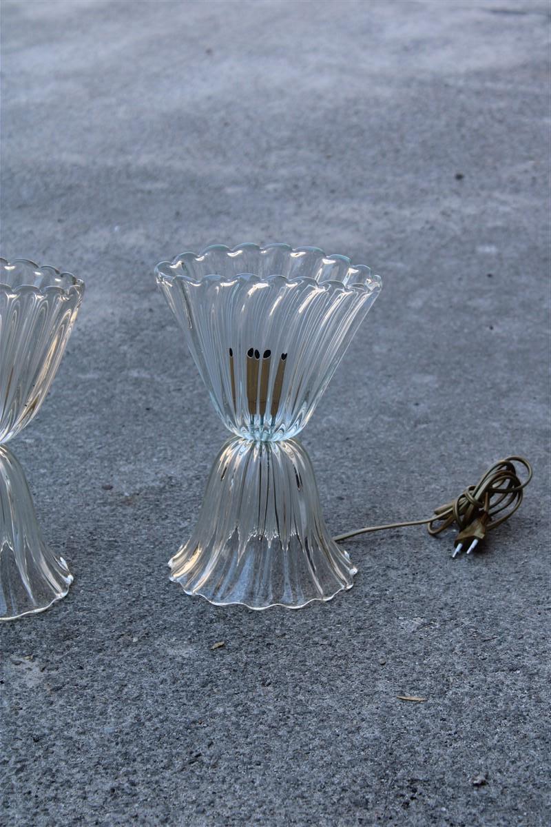 Mid-Century Cup Tischlampe Barovier Murano Glass Made in Italy 1950er Jahre  (Italienisch) im Angebot