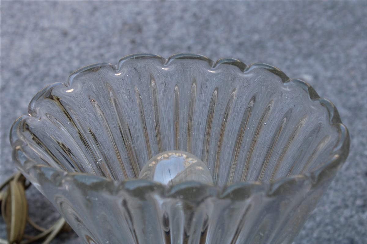 Mid-Century Cup Tischlampe Barovier Murano Glass Made in Italy 1950er Jahre  im Angebot 2