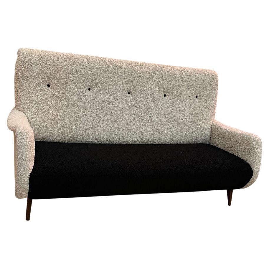 1960’s German MidCentury Sofa Bed with Original Green Patterned