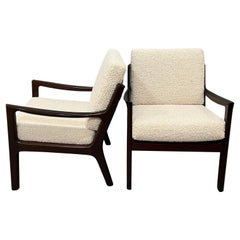 Mid Century curated pair mahogany lounge chairs 1960’s