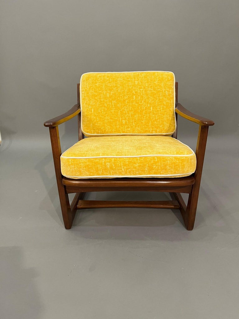 Mid-Century Modern Mid-Century, Curated, Walnut arm lounge chair 1960s Circa For Sale