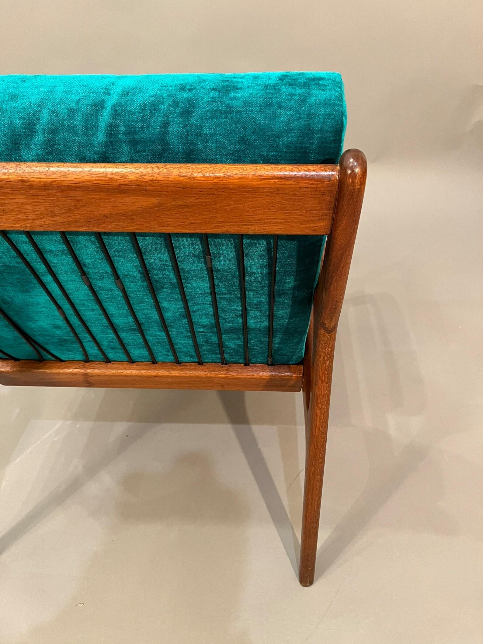Mid-Century Curated Walnut arm lounge chair 1960s Circa In Excellent Condition In Hudson, NY