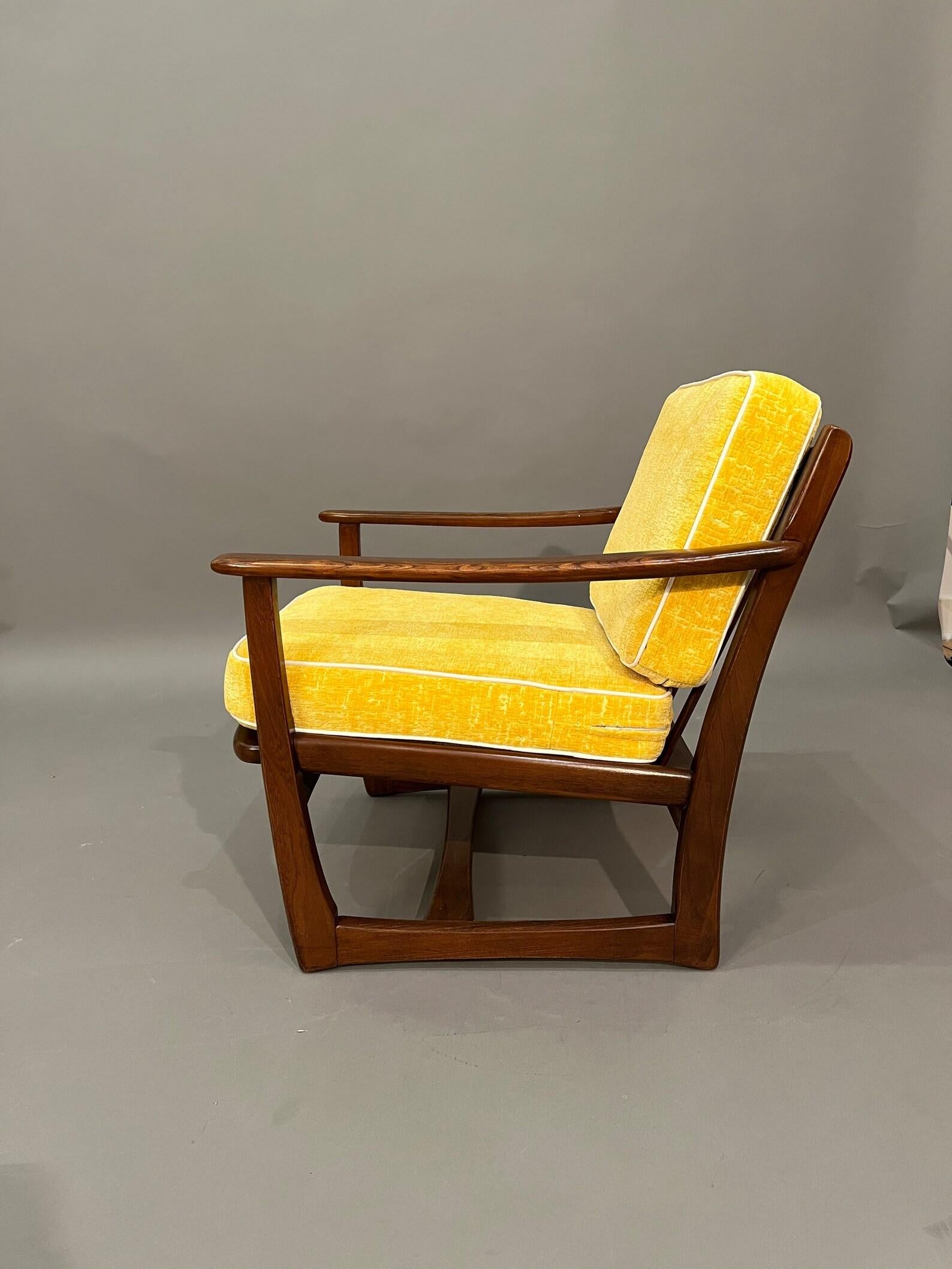 Mid-Century Modern Mid-Century, Curated, Walnut arm lounge chair 1960s Circa
