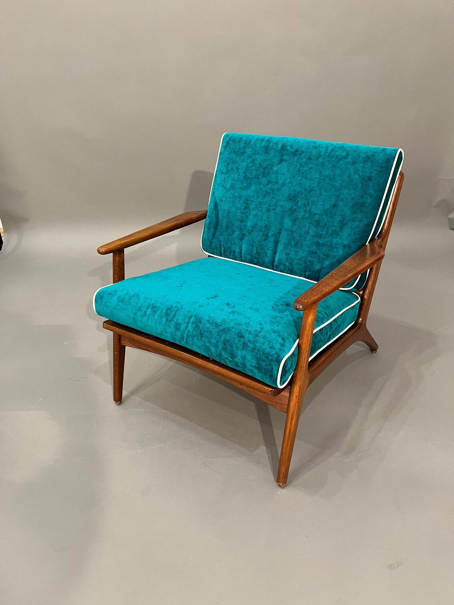 Mid-Century, Curated, Walnut arm lounge chair 1960s Circa 1