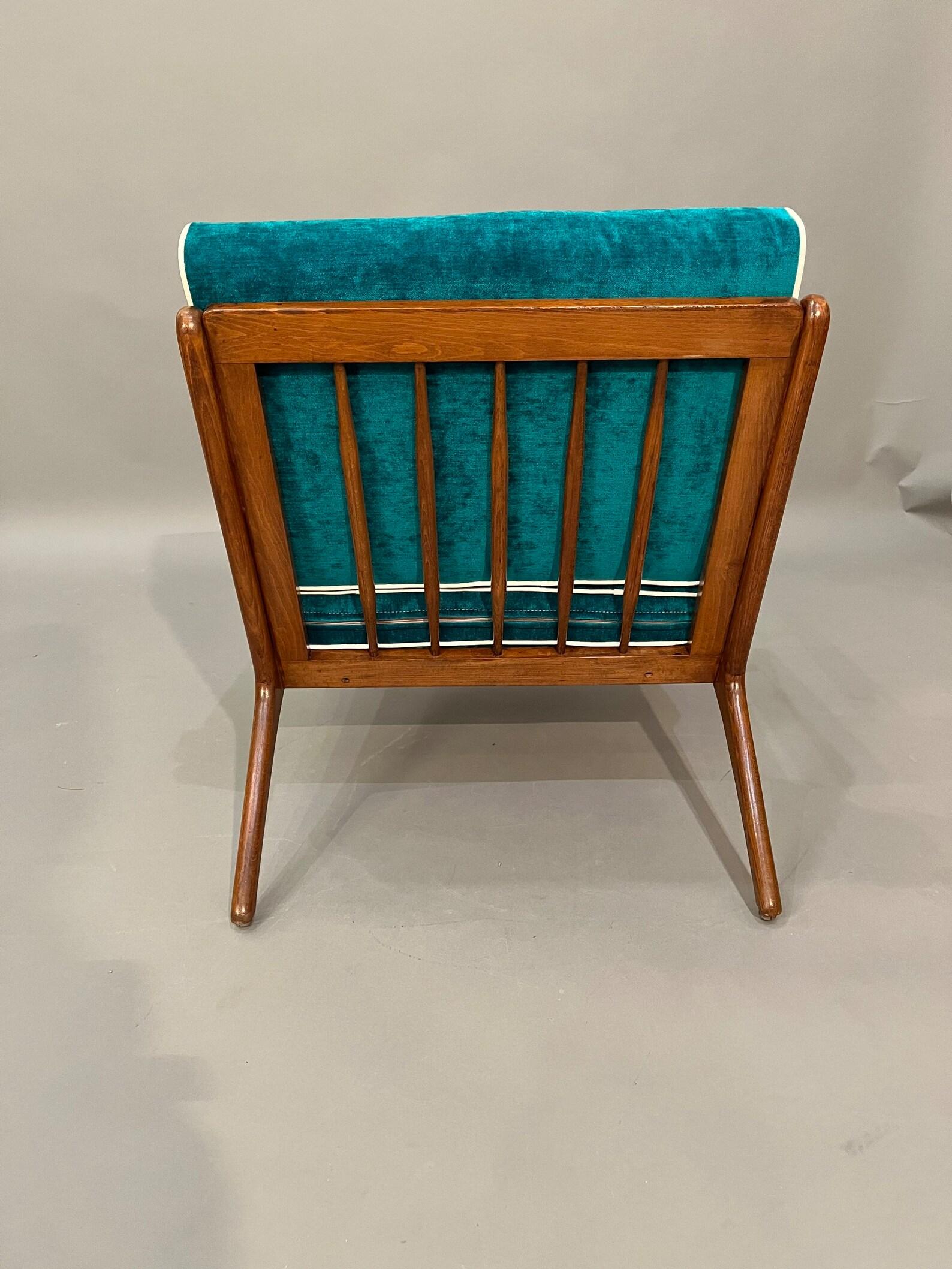 Mid-Century, Curated, Walnut arm lounge chair 1960s Circa 2