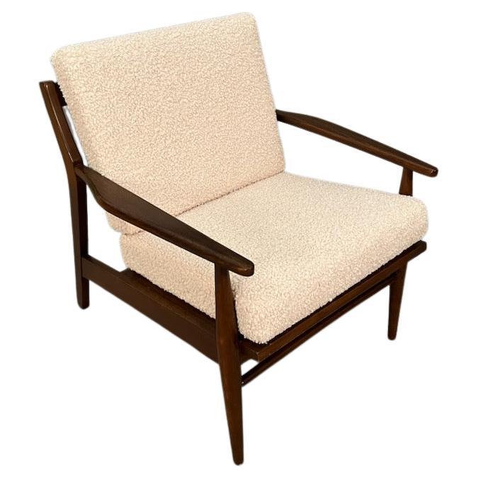 Mid-Century Curated Walnut Arm Lounge Chair, 1960s circa
