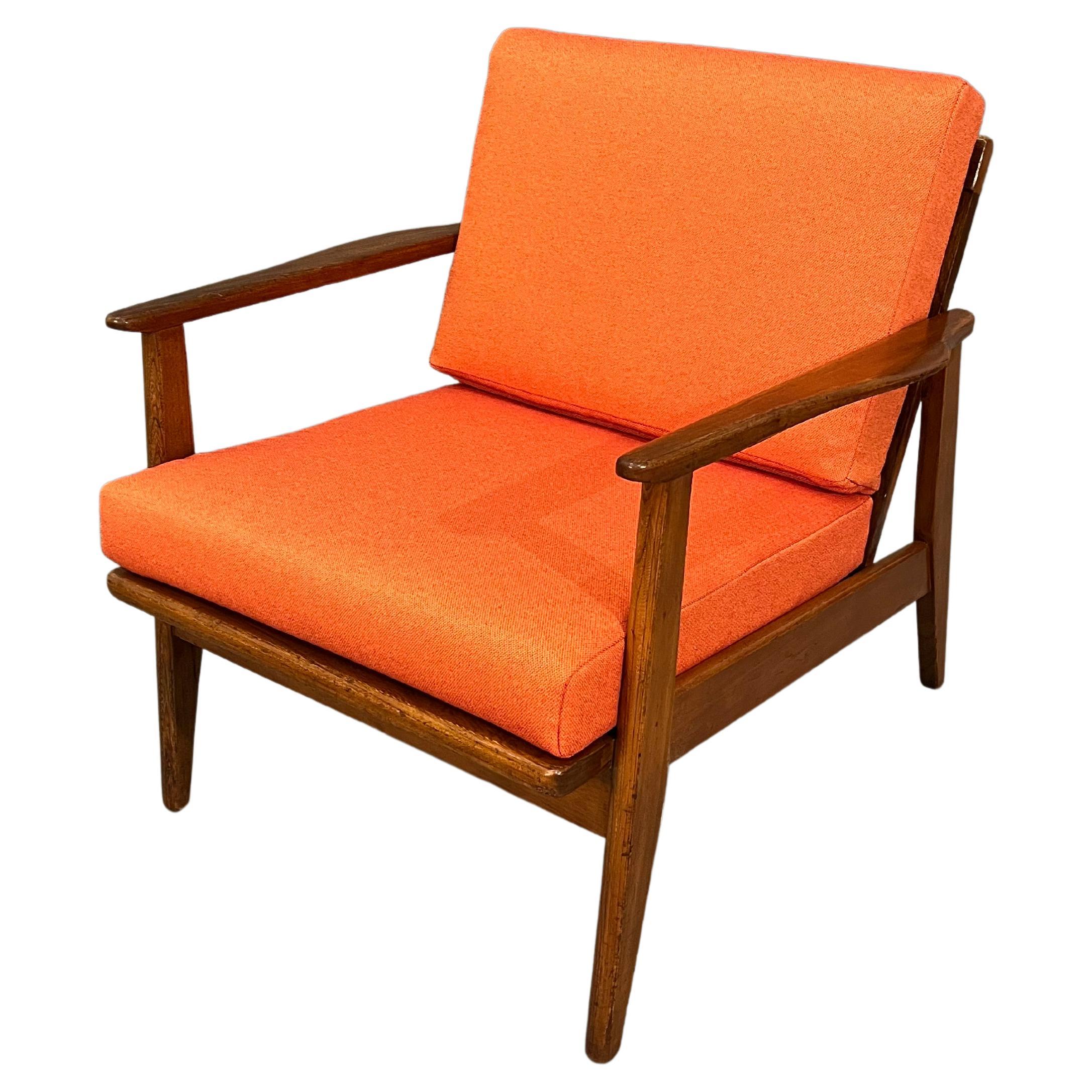 Mid-Century, Curated, Walnut Arm Lounge Chair, 1960s Circa