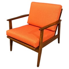 Mid-Century, Curated, Walnut Arm Lounge Chair, 1960s Circa