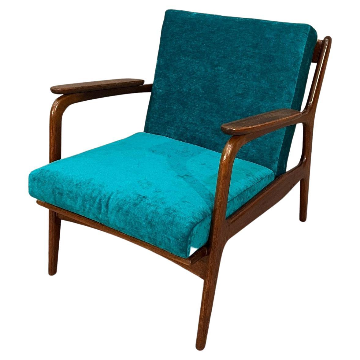 Mid-Century Curated Walnut arm lounge chair 1960s Circa