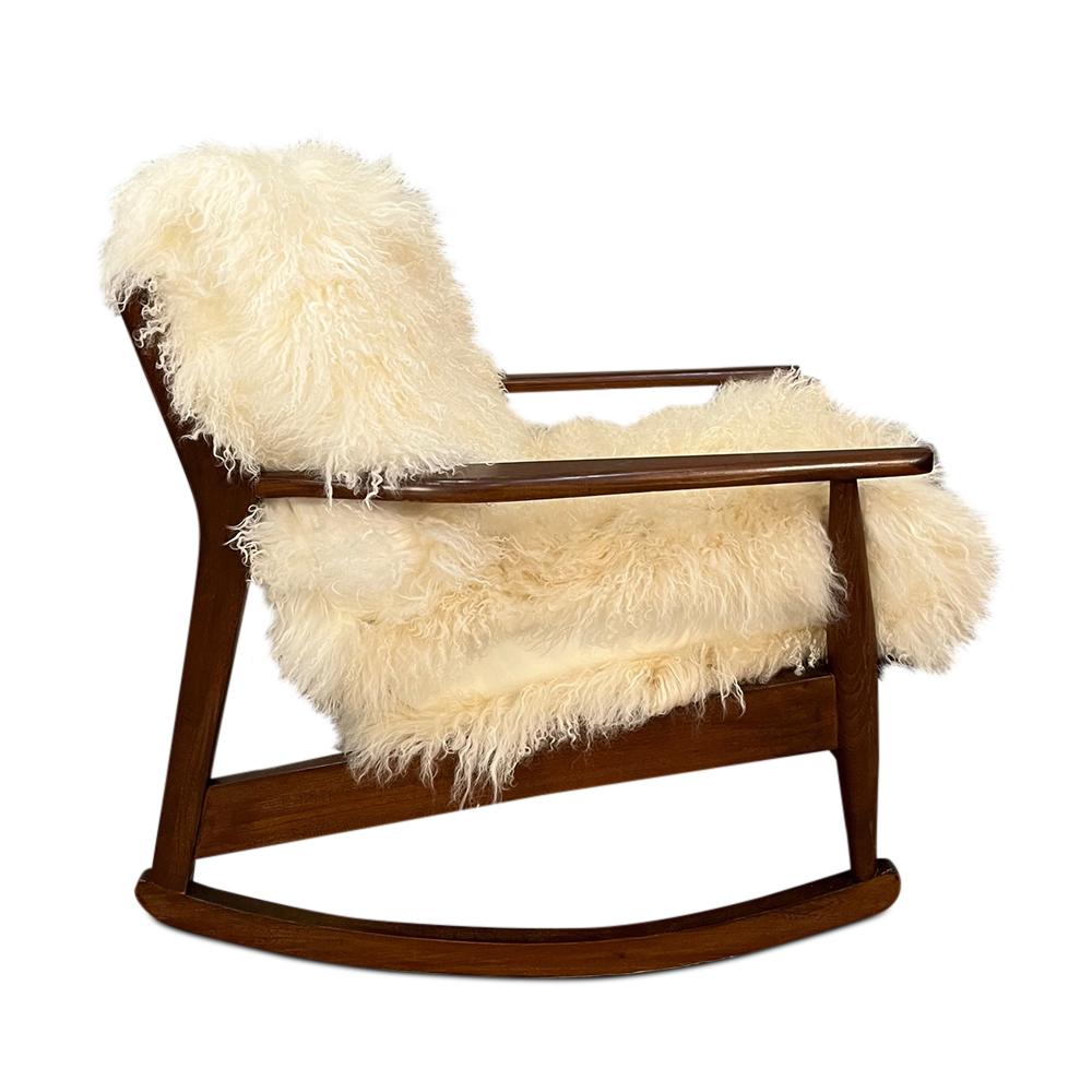 Mid-Century, Curated, Walnut Arm Rocker Lounge Chair 1960's circa 5