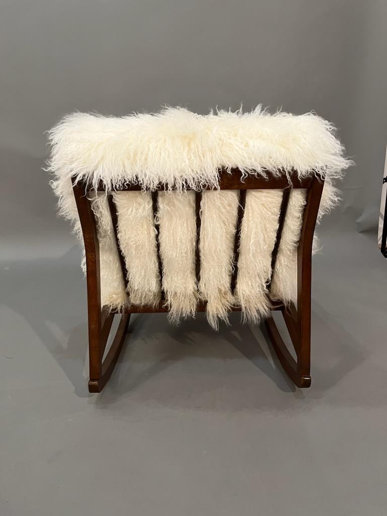 Mid-20th Century Mid-Century, Curated, Walnut Arm Rocker Lounge Chair 1960's circa