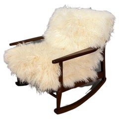 Mid-Century, Curated, Walnut Arm Rocker Lounge Chair 1960's circa