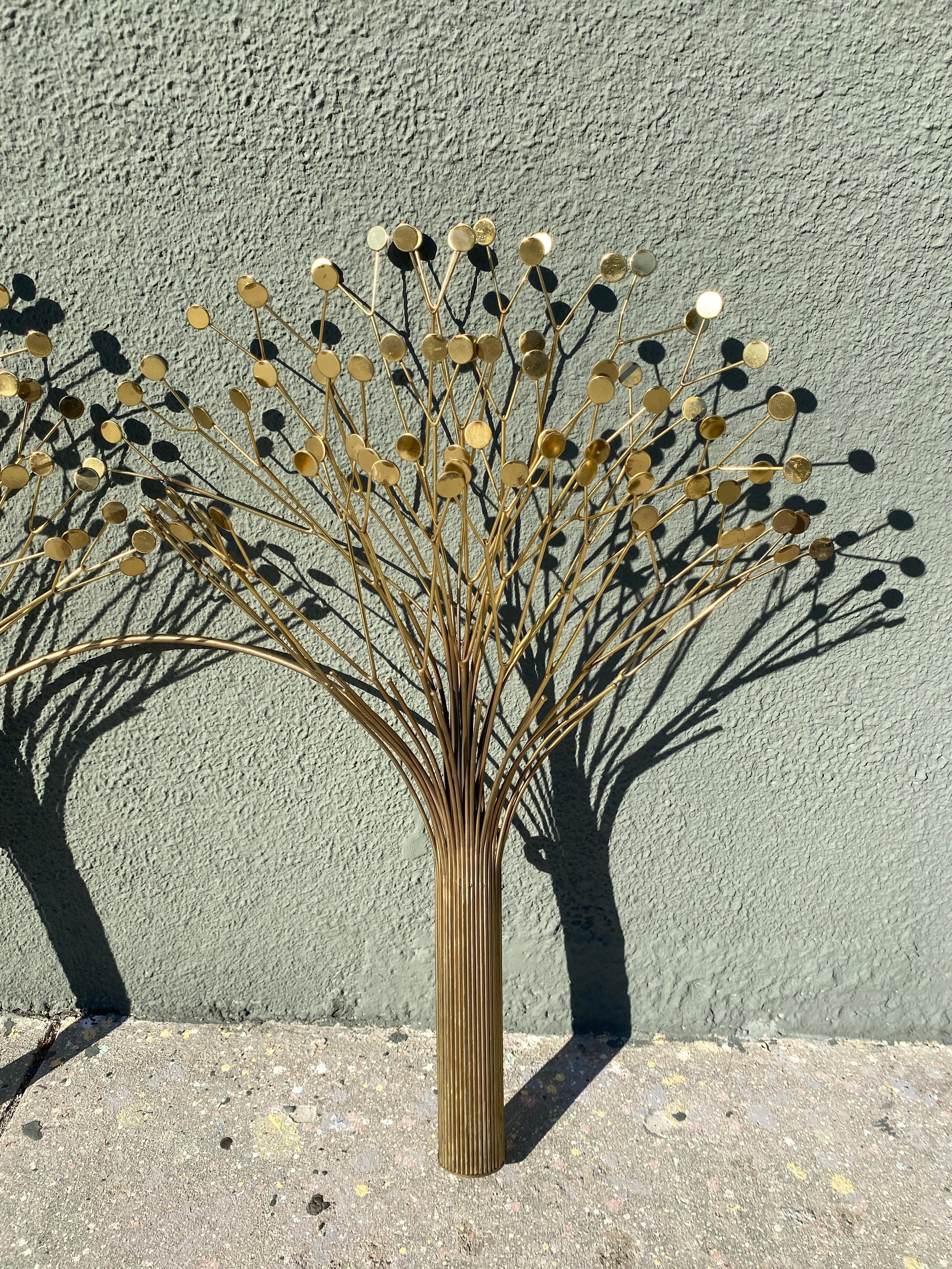 Sculpture d'arbres en laiton du milieu du siècle dernier de Curtis Jere, signée Bon état - En vente à Asheville, NC