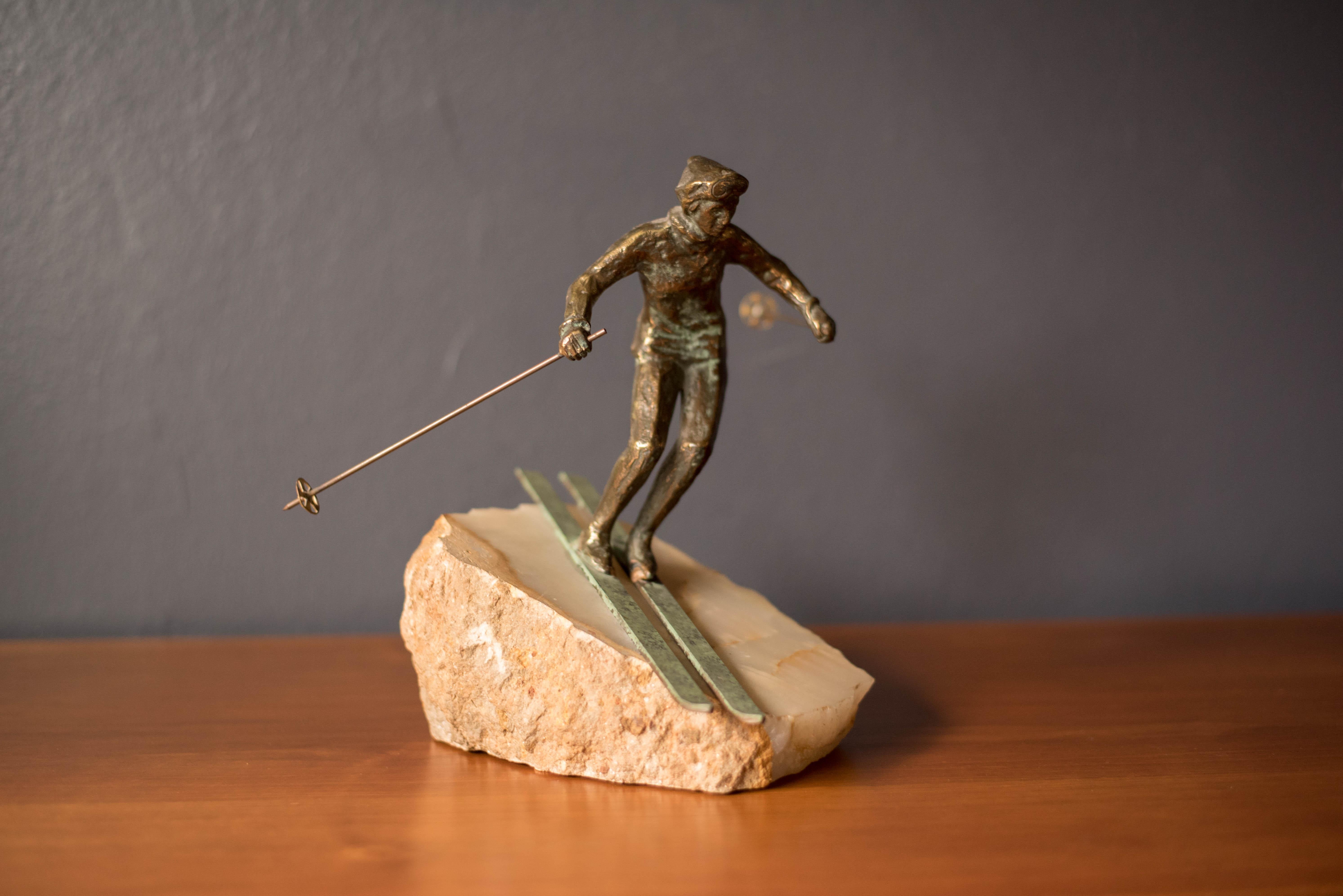 skiing sculpture