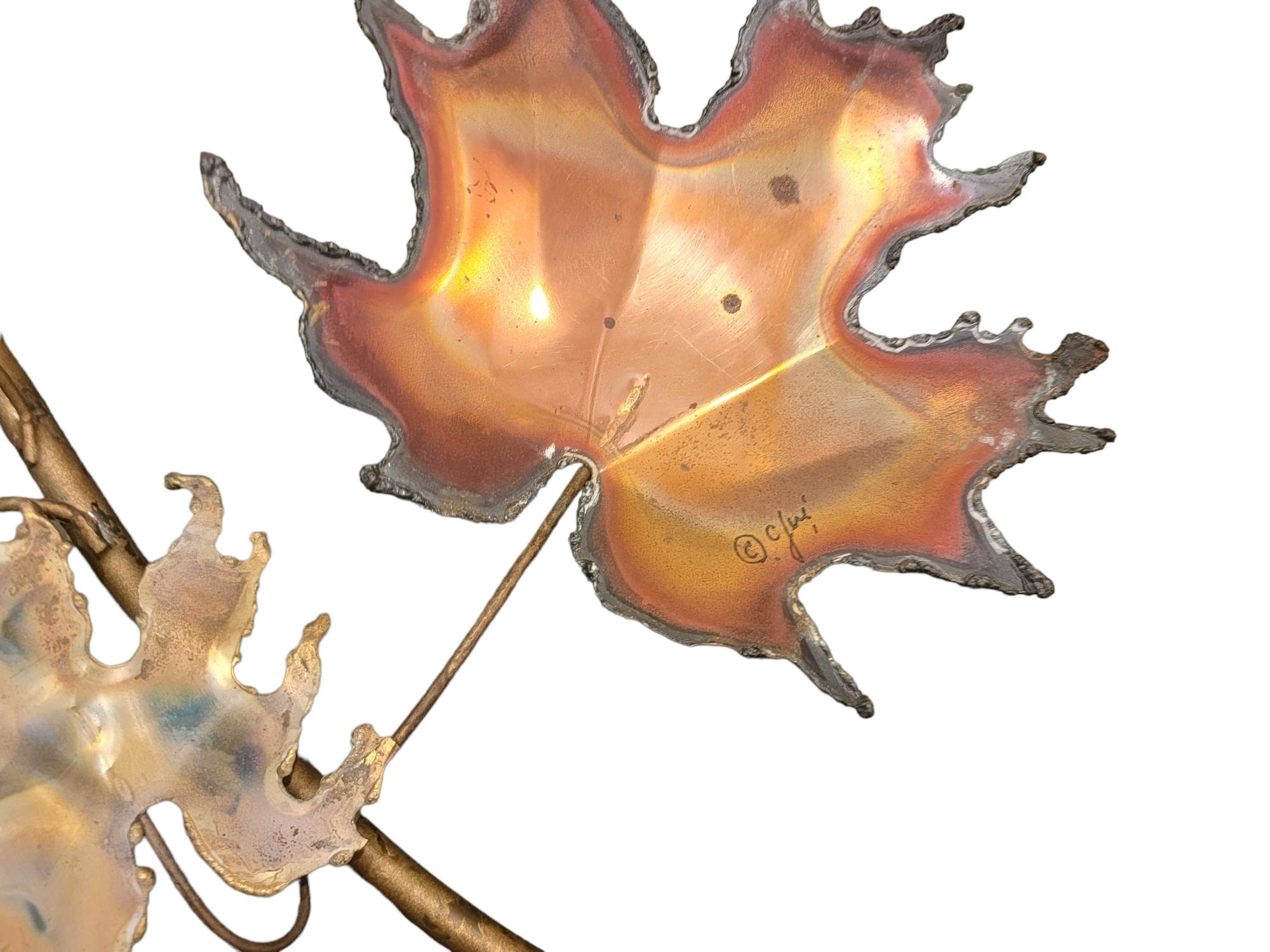 Mid-Century Curtis Jere Kupfer Fall Leaf Branch (20. Jahrhundert) im Angebot