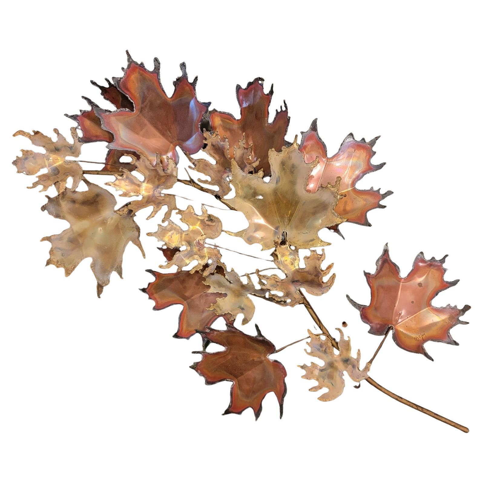 Mid-Century Curtis Jere Copper Fall Leaf Branch
