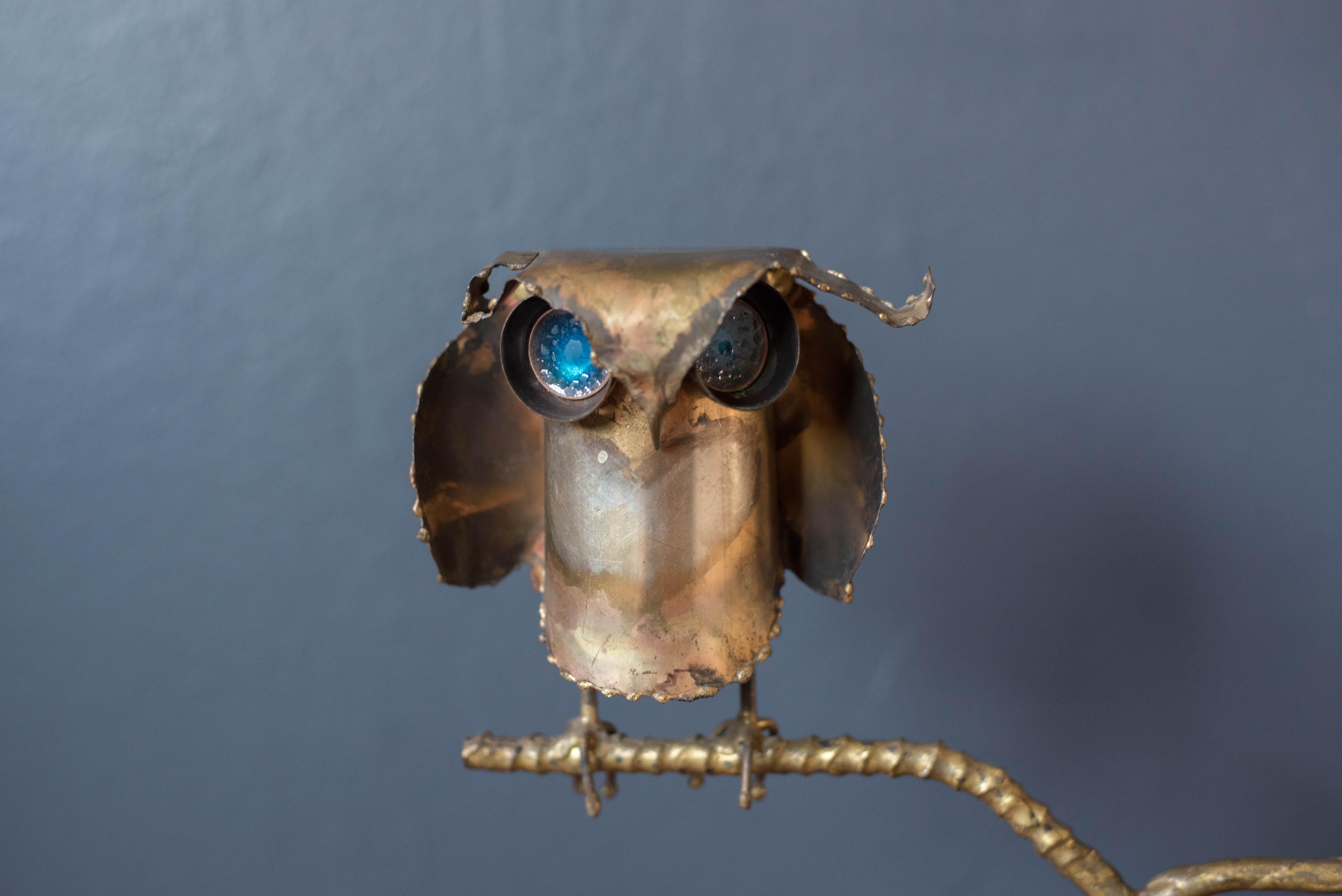 Mid-Century Modern Mid Century Curtis Jere Owl on Branch Sculpture