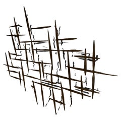 Mid Century Curtis Jere Style Metal Brutalist Wall Sculpture