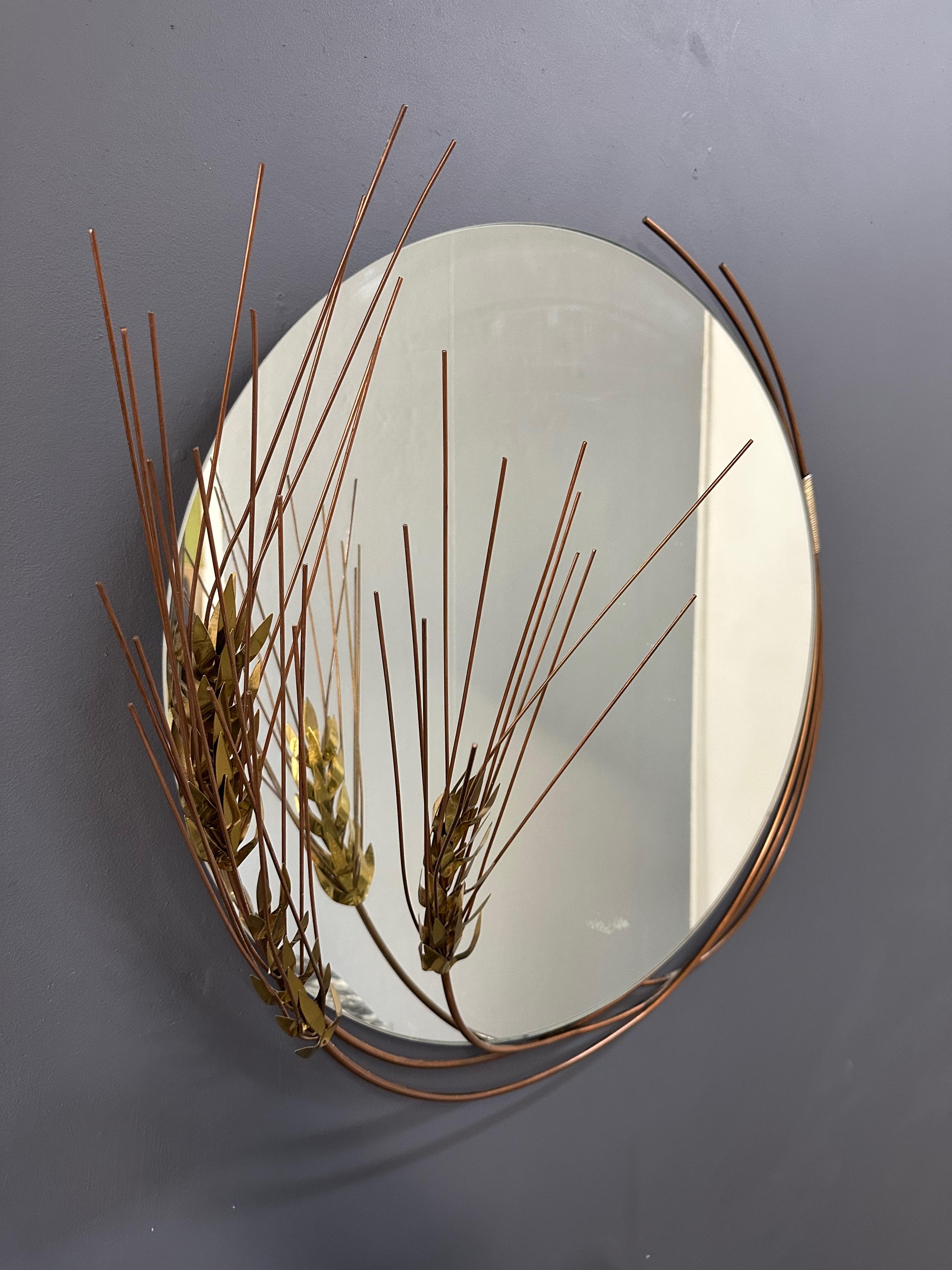Miroir tige de blé du milieu du siècle dernier, signé Curtis Jere et daté de 1981 en vente 1