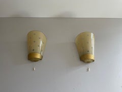 Pareja de apliques de cristal curvado con estrellas de mediados de siglo, Años 50, Alemania