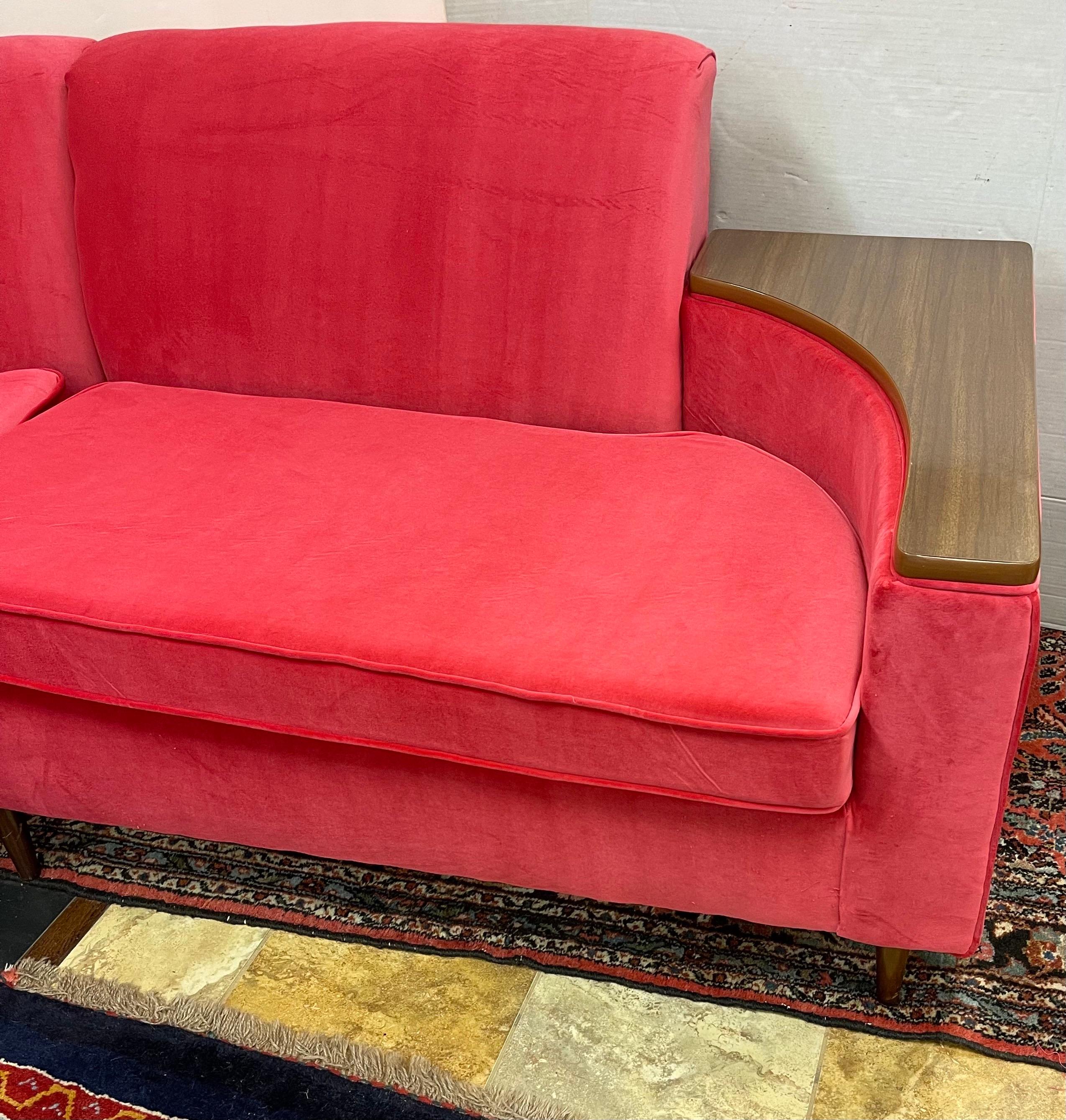 mid century curved sectional