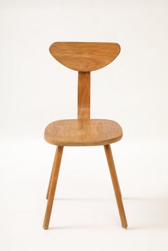 Mid-Century Curved Beech Side Chair, Frace, c. 1950-60