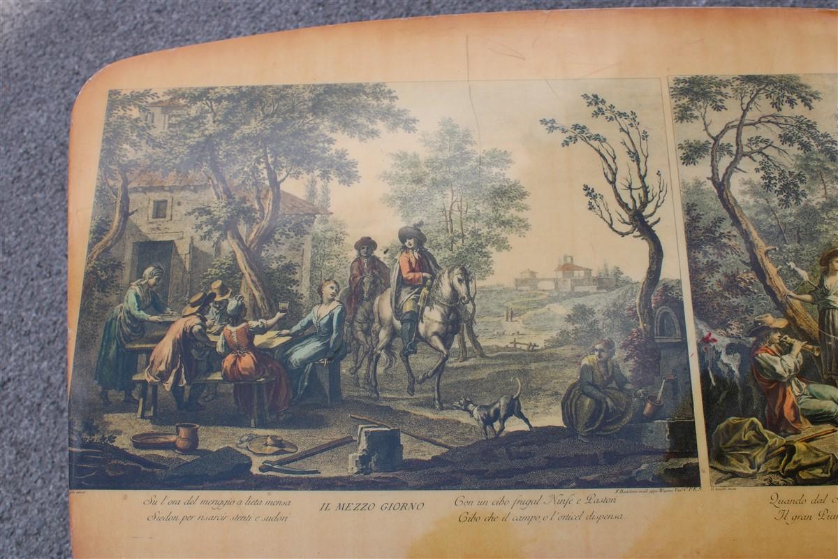 Laiton Table basse courbée du milieu du siècle avec impressions Wagner:: pieds en métal et laiton doré en vente
