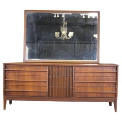 Used Mid-Century Curved Dresser w/ Mirror