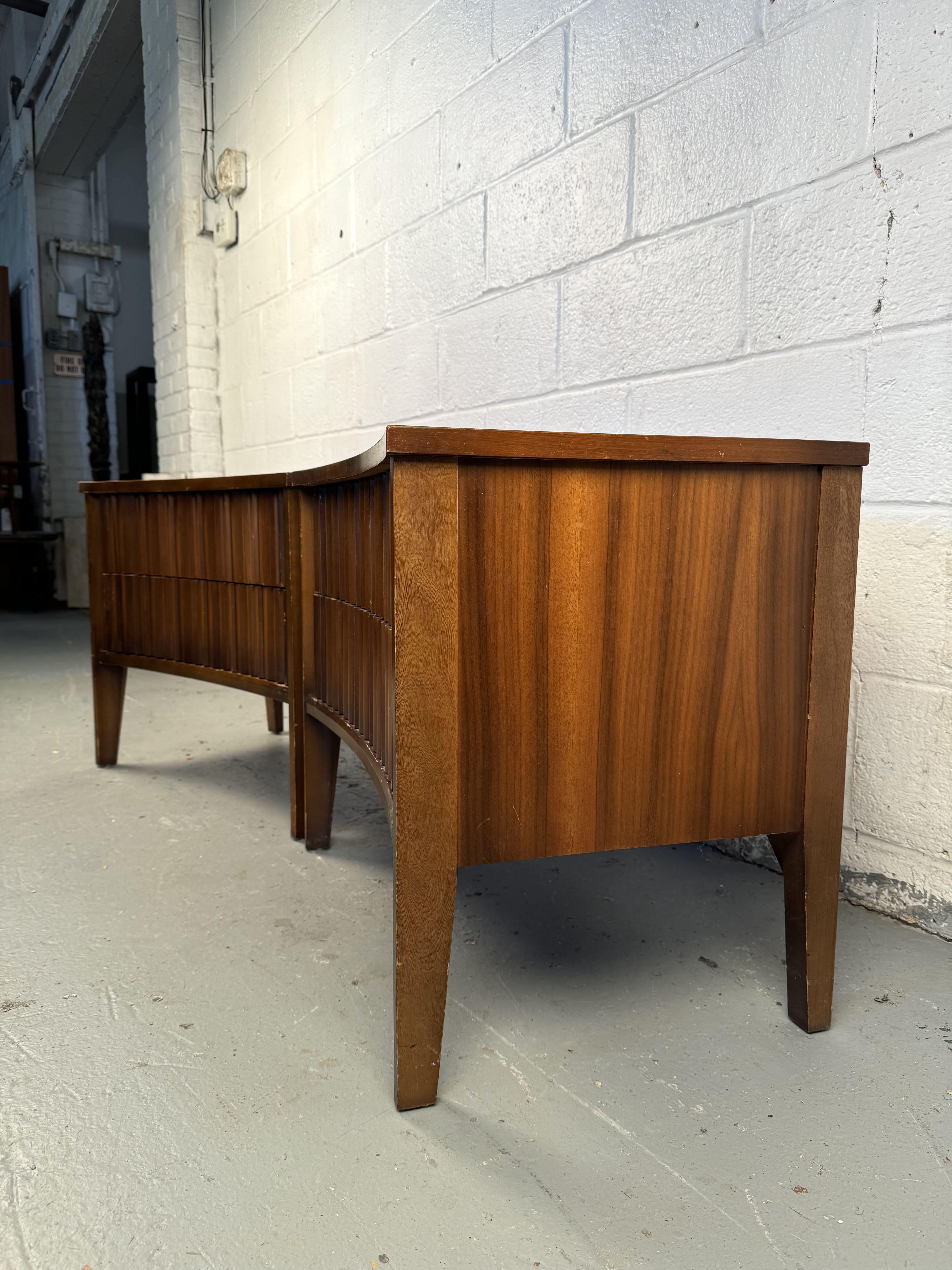 Mid-Century Curved Front Night Stands For Sale 1