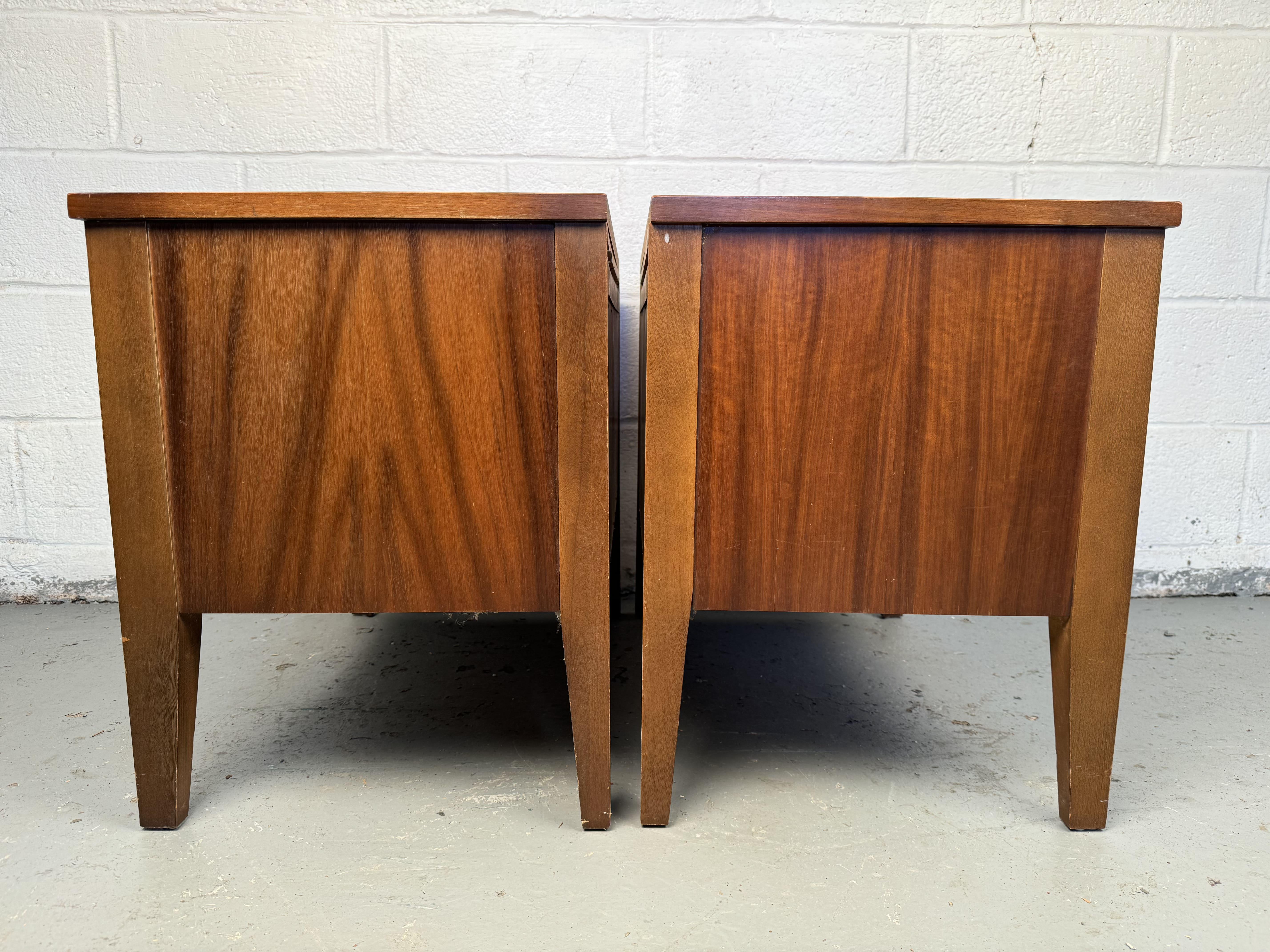 Mid-Century Curved Front Night Stands For Sale 2