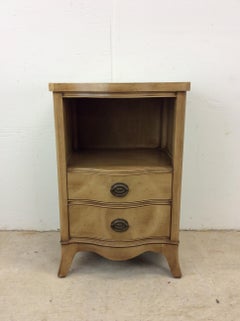 Mid Century Curved Front Two Drawer Nightstand by Drexel