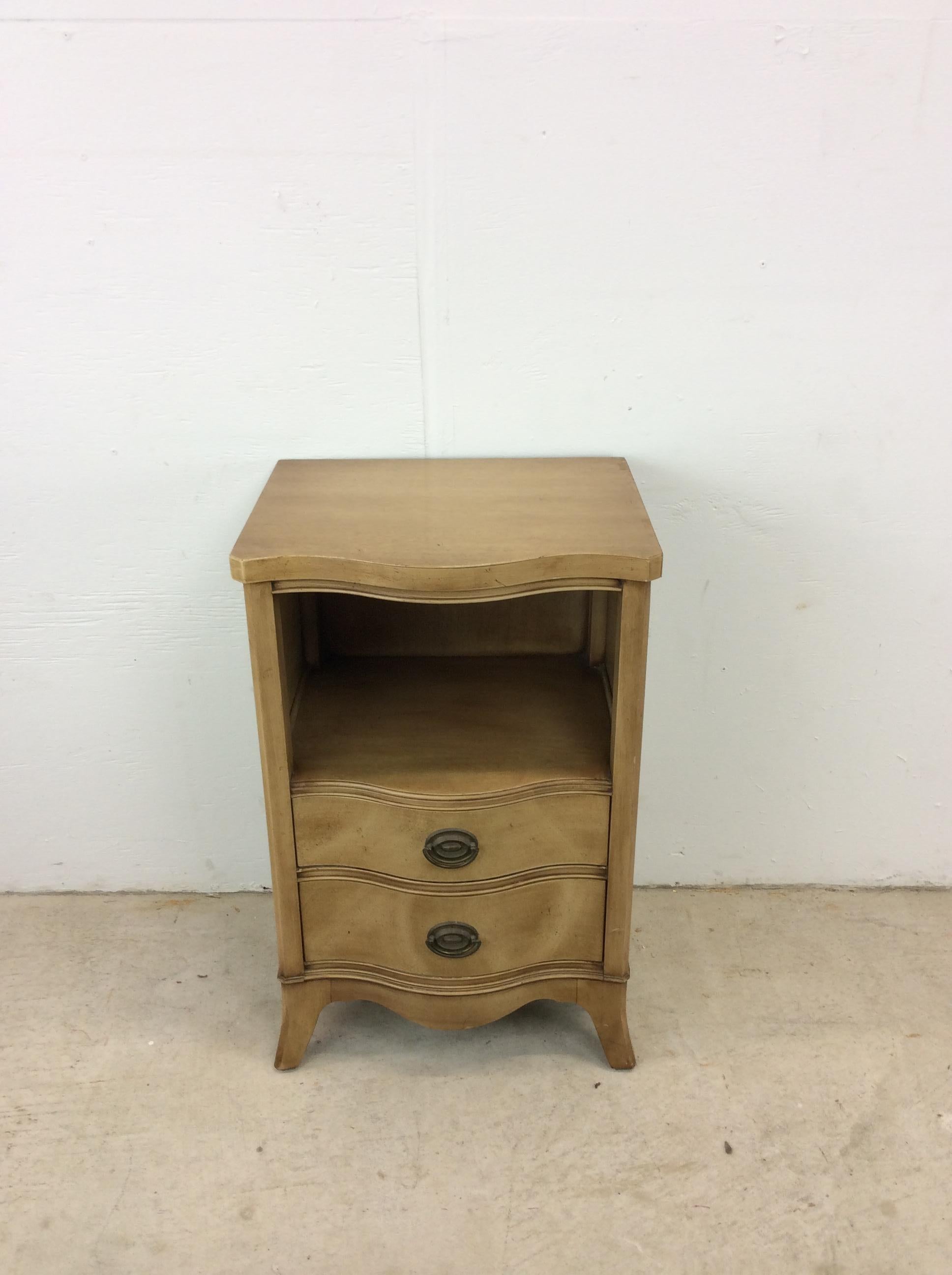curved nightstand with drawer
