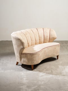 Mid-Century Curved Sofa by Carl-Johan Boman for Boman Oy, Finland, 1940s