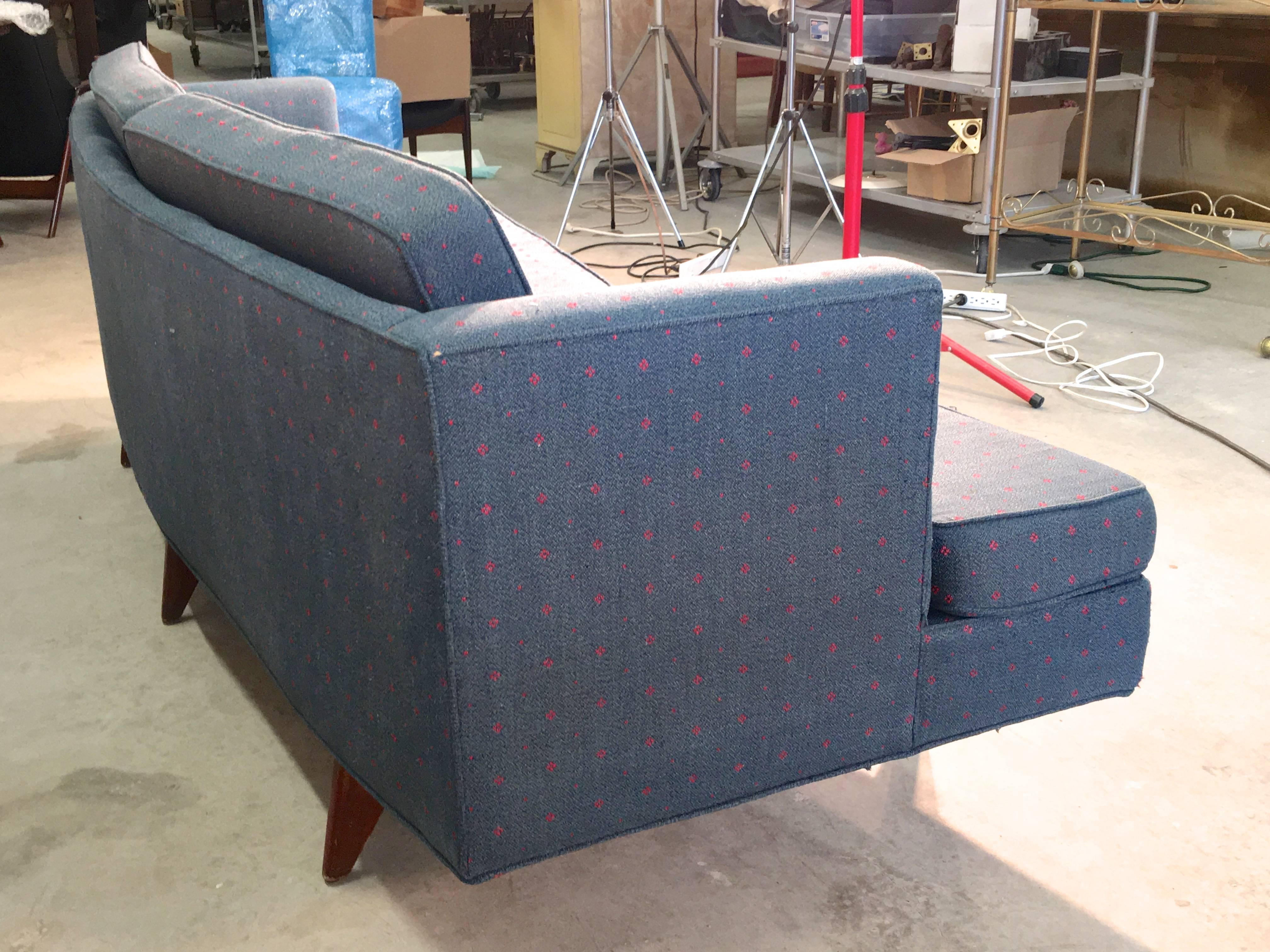 Mid-20th Century Midcentury Curved Sofa in the Style of Edward Wormley for Reupholstering For Sale