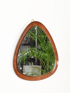 Mid-Century Curved Teak Italian Mirror by Campo & Graffi, 1950s