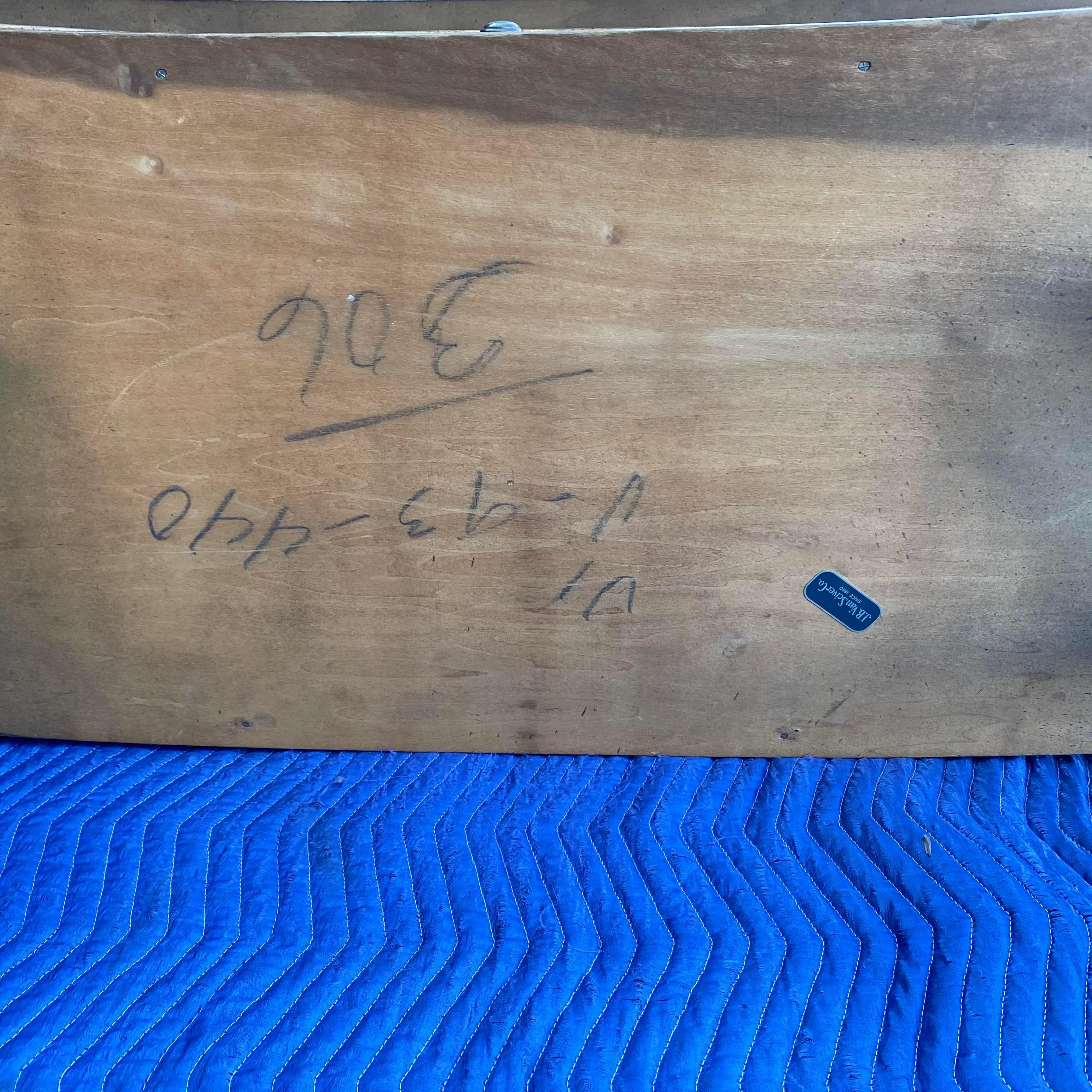 Mid-Century Curved Trestle Base Writing Desk from J.B. Van Sciver 7